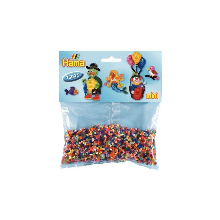 Sachet de 7 500 perles Hama à repasser taille mini coloris assortis 583 HAMA