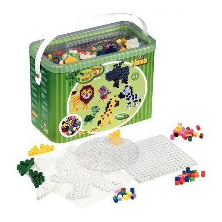 Achetez Baril environ 3 000 perles Hama à repasser taille maxi couleurs assorties avec accessoires ..