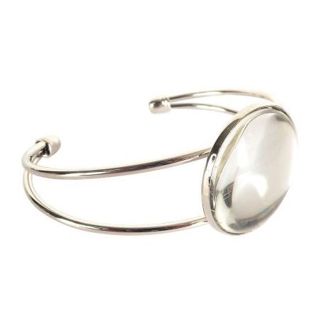 Achetez Sachet de 10 bracelets argentés rigides avec 10 cabochons en verre 270008 pas cher sur Ma R..