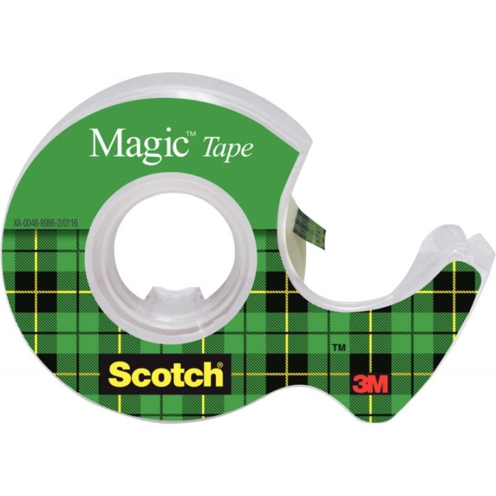 SCOTCH Ruban adhésif invisible 19mm x 7,5m, sur dévidoir plastique, 810