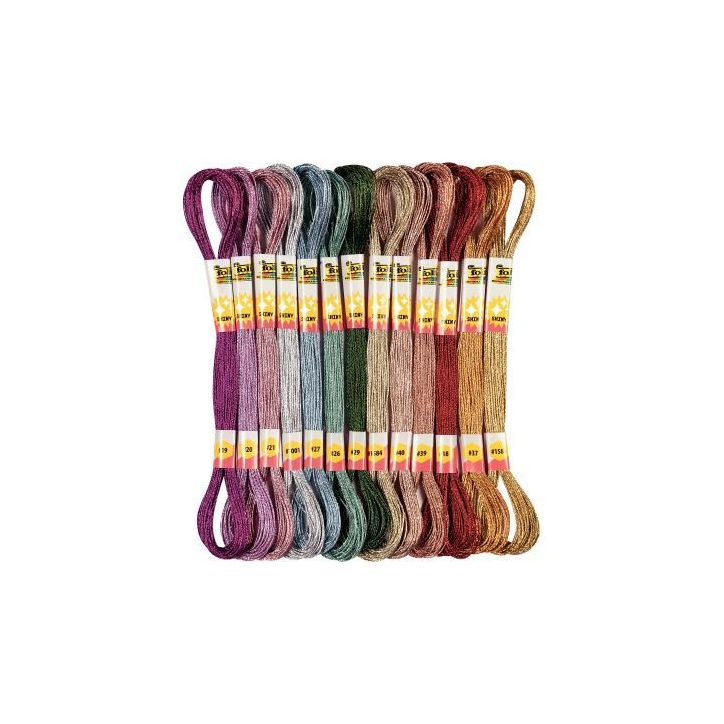 Sachet de 26 écheveaux  pour bracelets brésiliens métallisés 23994