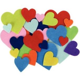 Achetez Sachet de 150 coeurs en feutrine adhésives L219968 pas cher sur Ma Rentrée Scolaire