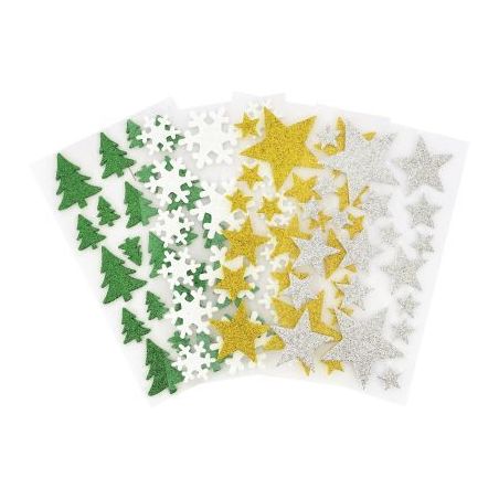 Achetez Lot de 80 décorations pailletées adhésives thème Noël 14277 pas cher sur Ma Rentrée Sc..