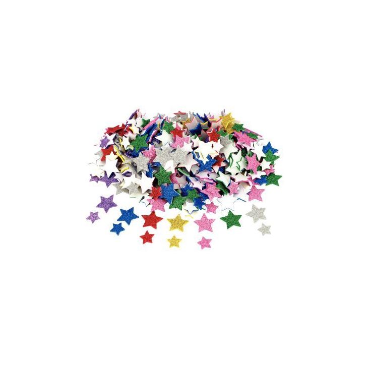 lot de 500 étoiles pailletées en mousse de caoutchouc adhésives L831900