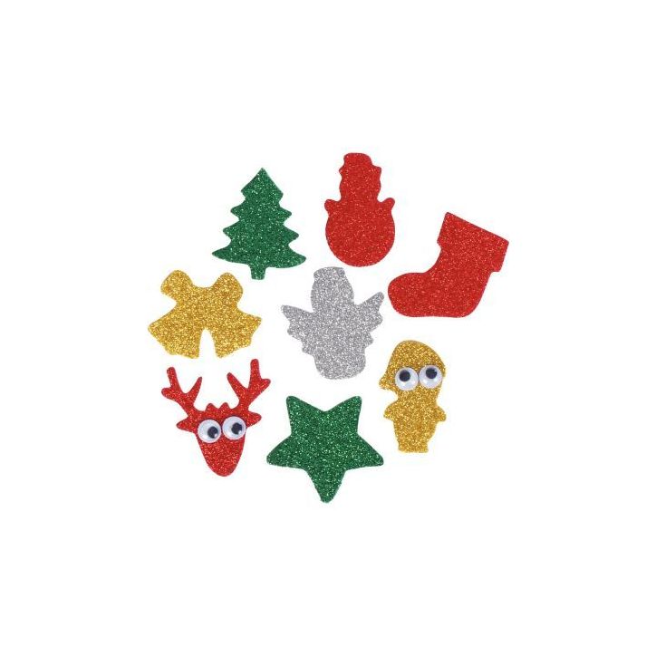 Sac de 200 décorations de Noël pailletés en caoutchouc adhésif L836975