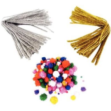 Achetez Pack économique chenilles, pompons glitter coloris assortis L607907 pas cher sur Ma Rentré..