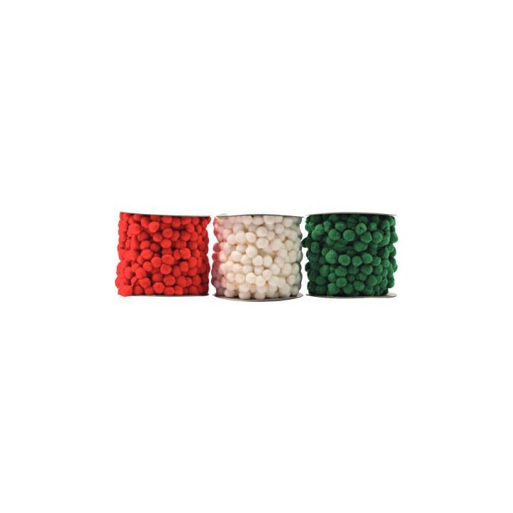 Pack de 3 bobines pompons 3mètres assortis L799090