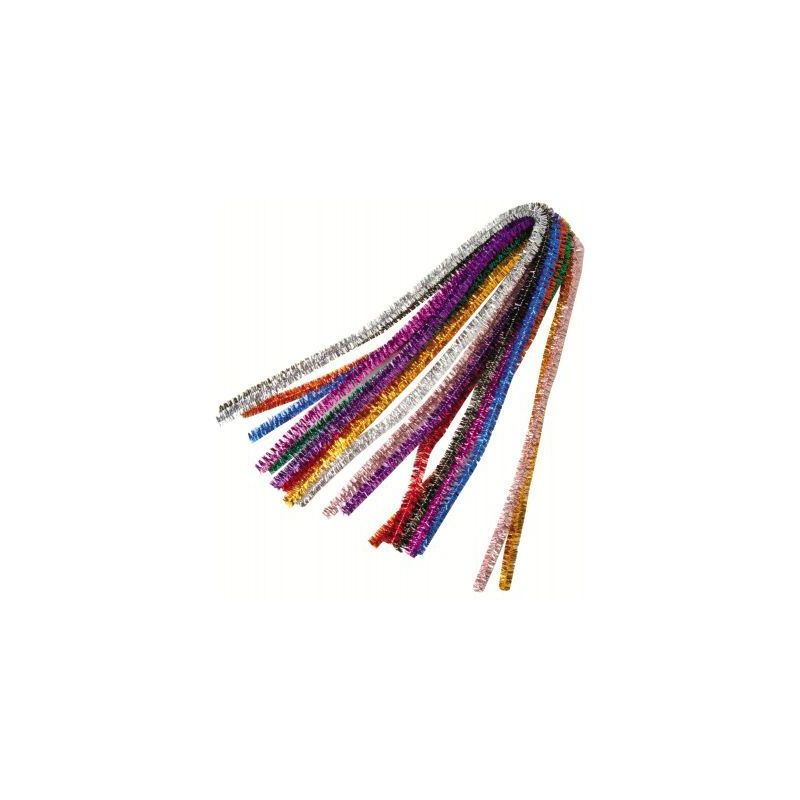 Achetez Sachet de 10 chenilles métallisées diamètre 9 mm et longueur 50 cm couleurs assorties 723..