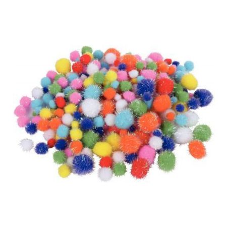 Achetez Sachet de 250 pompons irisés, tailles et couleurs assorties - 1.5 a 4.5 cm 2135 pas cher su..