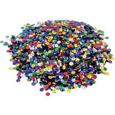 Achetez Pot de 178 grammes de sequins ronds incurvés, perforés diamètre 7 mm, assortis 71703 pas ..