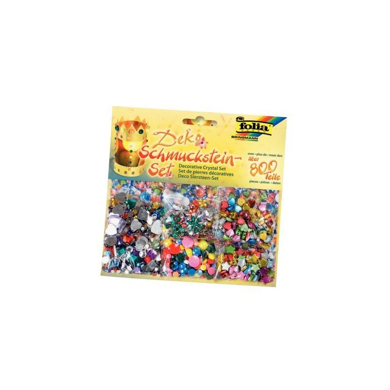 Achetez Sachet de 800 pierres décoratives en plastique à coller assorties 12419 pas cher sur Ma Re..