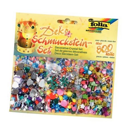 Achetez Sachet de 800 pierres décoratives en plastique à coller assorties 12419 pas cher sur Ma Re..