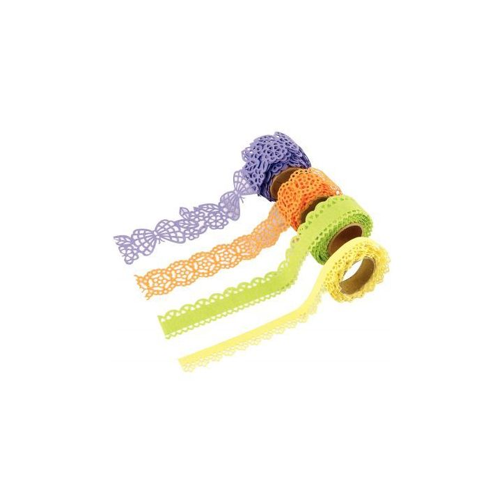 Lot de 4 rouleaux de ruban papier adhésif thème  papillon 13805