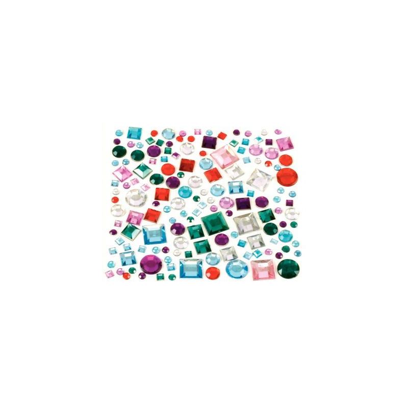 Achetez Sachet de 800 pierres décoratives en plastique à coller formes géométriques assorties 12..
