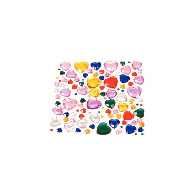 Achetez Sachet de 450 pierres décoratives en plastique à coller forme coeurs assorties 1241 pas ch..