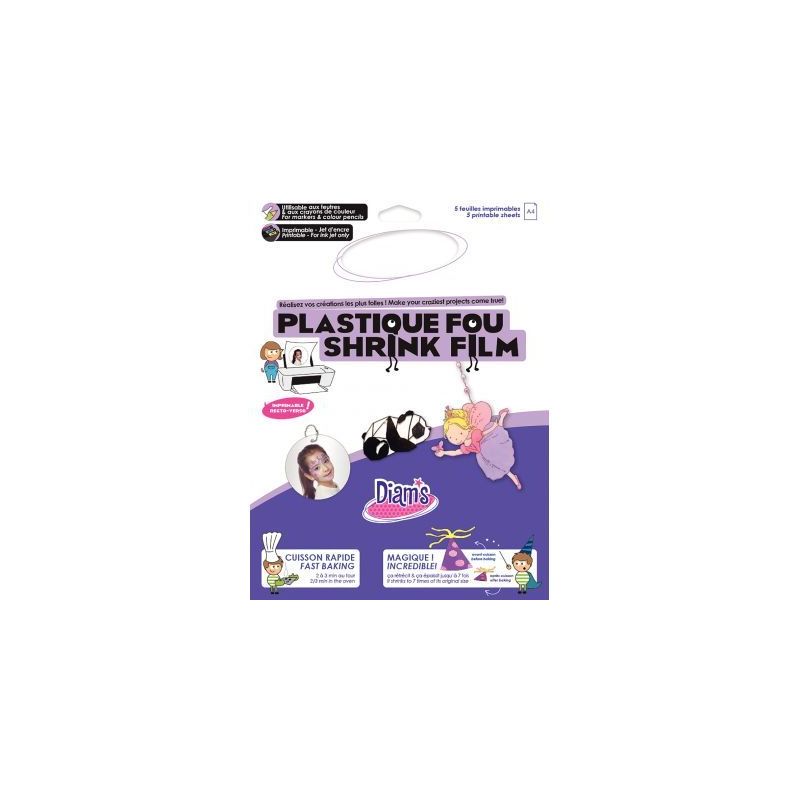 Achetez Pochette 5 feuilles plastique fou imprimable A4 DI42253 pas cher sur Ma Rentrée Scolaire