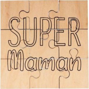 Achetez Puzzle en bois 9 pièces, Super Maman 14004077 pas cher sur Ma Rentrée Scolaire