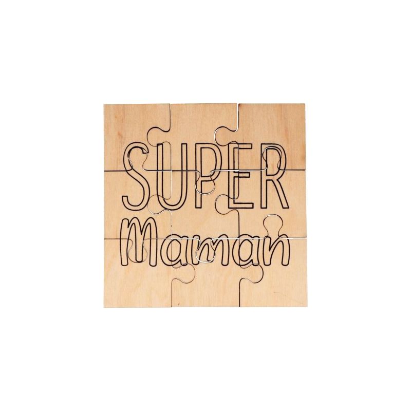 Achetez Puzzle en bois 9 pièces, Super Maman 14004077 pas cher sur Ma Rentrée Scolaire