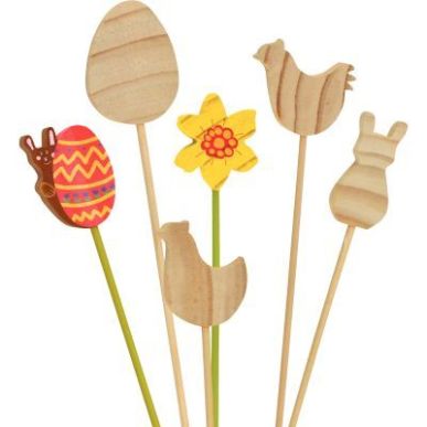 Achetez Lot de 12 piques fleurs Pâques 210115 pas cher sur Ma Rentrée Scolaire