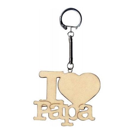 Achetez Porte-clés en bois "I love Papa" 14001715 pas cher sur Ma Rentrée Scolaire