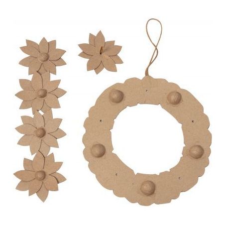 Achetez Couronne de fleurs en carton brun, diamètre 29 cm HD067C DECOPATCH pas cher sur Ma Rentrée..