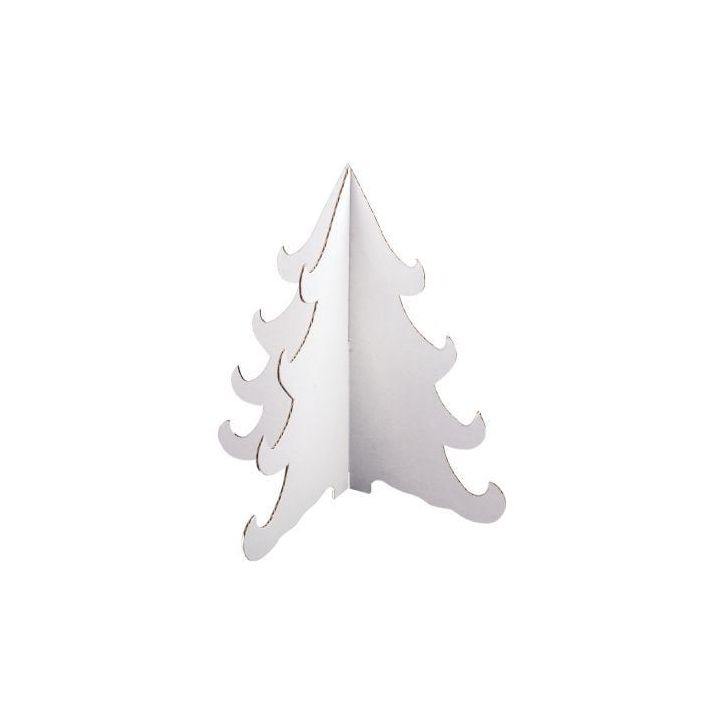 Lot de 10 sapins en carton blanc, hauteur 24 cm SAP/24SS10