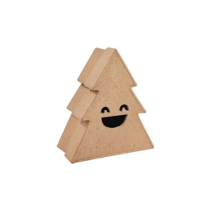 Lot de 10 boites sapin sourire en carton brun BT056MAJC DECOPATCH
