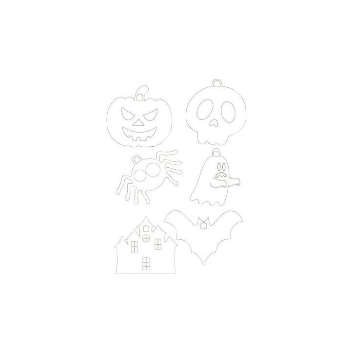 Lot de 36 suspensions Halloween en carton blanc PL36HALLOW CLEOPATRE