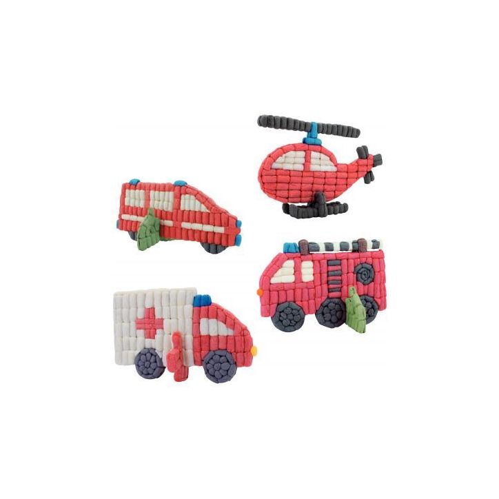 Kit de 4 véhicules de secours 3D PLAYMAIS 160849.22 PLAYMAIS