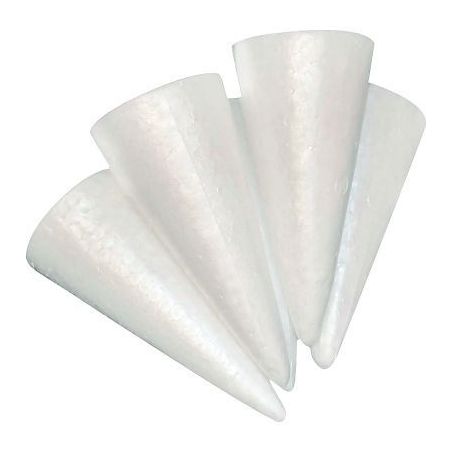 Achetez Lot de 25 cônes en styropor, hauteur 14,5 cm, diamètre 6 cm L340041 pas cher sur Ma Rentr ..