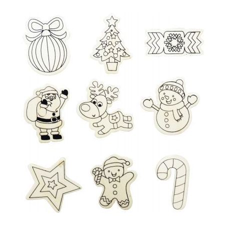 Achetez Lot de 9 magnets de Noël à décorer L970004 pas cher sur Ma Rentrée Scolaire