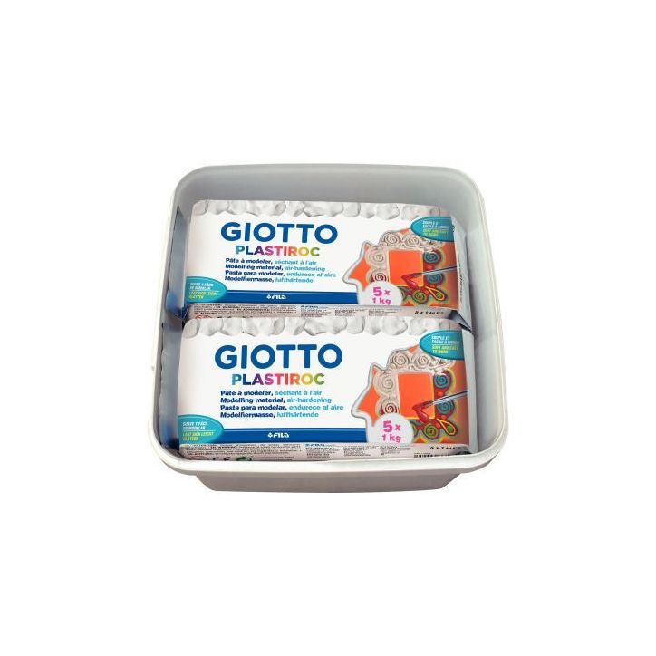 Pack de 4 pains de 500 grammes de pâte à modeler autodurcissante Plastiroc blanche F33582 PLASTIROC GIOTTO