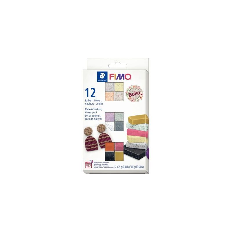 Achetez Lot de 12 pains fimo 25g effet boho 261607 FIMO STAEDTLER pas cher sur Ma Rentrée Scolaire