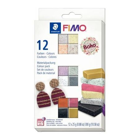 Achetez Lot de 12 pains fimo 25g effet boho 261607 FIMO STAEDTLER pas cher sur Ma Rentrée Scolaire