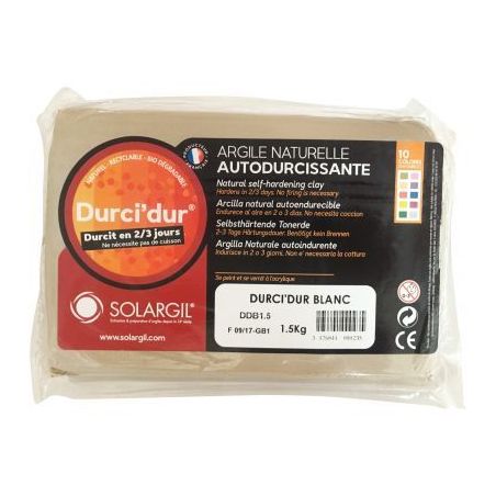 Achetez Pain de 1,5 kg argile naturelle à modeler durci dur blanche FDDB1,5 pas cher sur Ma Rentré..