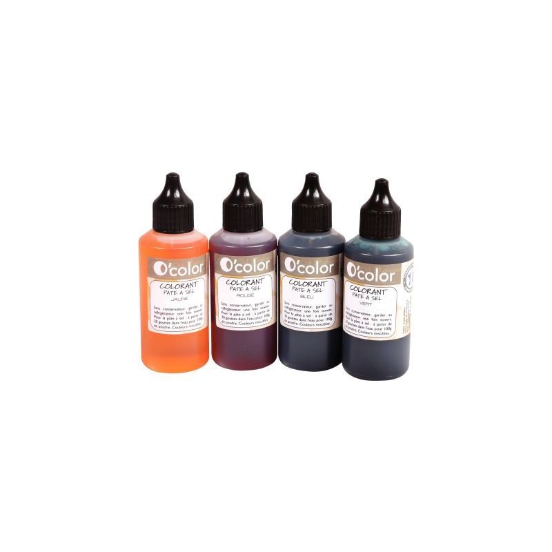 Achetez Boîte de 4 flacons de 60ml de colorant pour pâte à sel CAL4X60PET_01/39929 O'COLOR pas ch.. Achetez Boîte de 4 flacons de 60ml de colorant pour pâte à sel CAL4X60PET_01/39929 O'COLOR pas ch..
