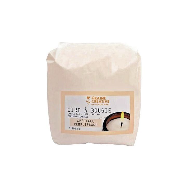Sac de 1,2kg de cire à bougie végétale 137009 GRAINE CRE