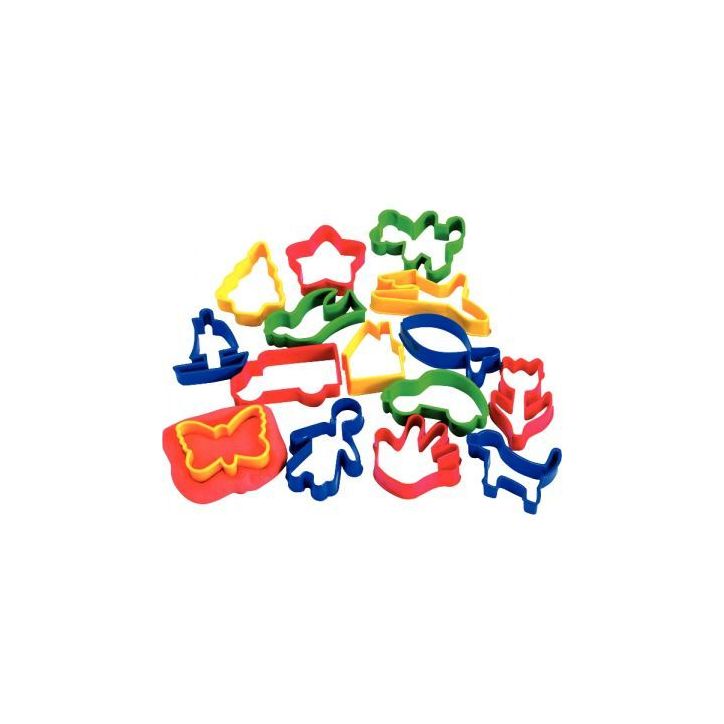 Lot de 16 maxi emporte pièces, formes et couleurs assorties : bleu, rouge, vert et jaune 75050