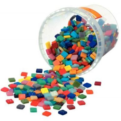 Achetez Seau de 1 litre de mosaïques smalt en pâte de verre. 10 couleurs assorties Dimensions : 1,..