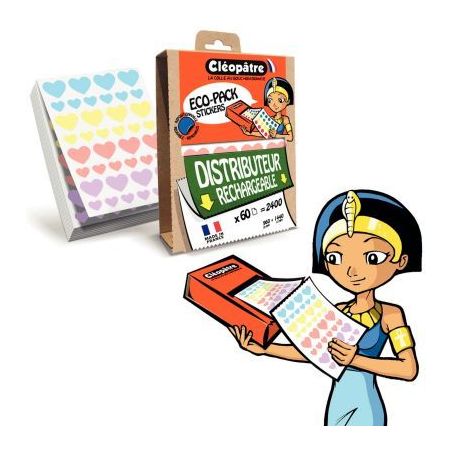 Achetez Ecopack de 2400 gommettes coeur assorties ECOPACK-CO4 CLEOPATRE pas cher sur Ma Rentrée Sco..