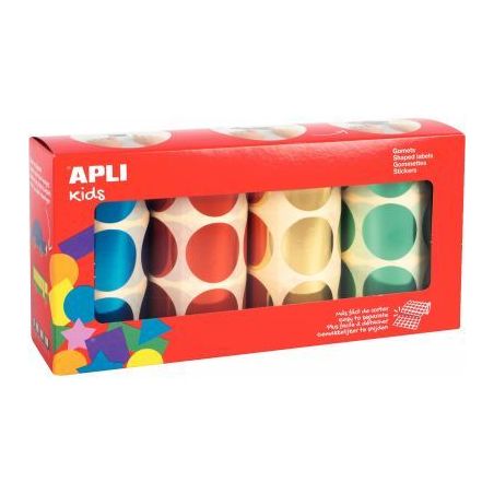 Achetez Lot de 4 rouleaux de gommettes rondes XL Ø33mm métal assorties 18400 APLI KIDS APLI pas ch..