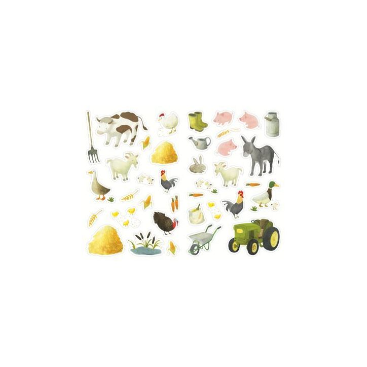 Pochette de 444 gommettes les animaux de la ferme, adhésives repositionnables AE010 O LES IMAGER