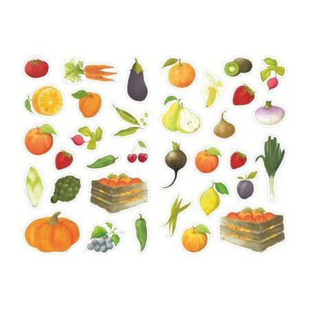 Achetez Pochette de 408 gommettes fruits et légumes, adhésives repositionnables AE016 O LES IMAGER..