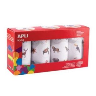 Achetez Pack de 4 rouleaux maxi gommettes animaux adhésifs permanents 20054 APLI pas cher sur Ma Re..