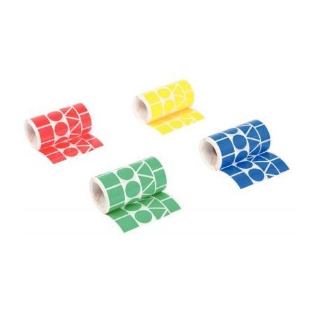 Achetez Lot de 4 rouleaux de maxi gommettes géométriques adhésives, couleurs vives assorties 1075..