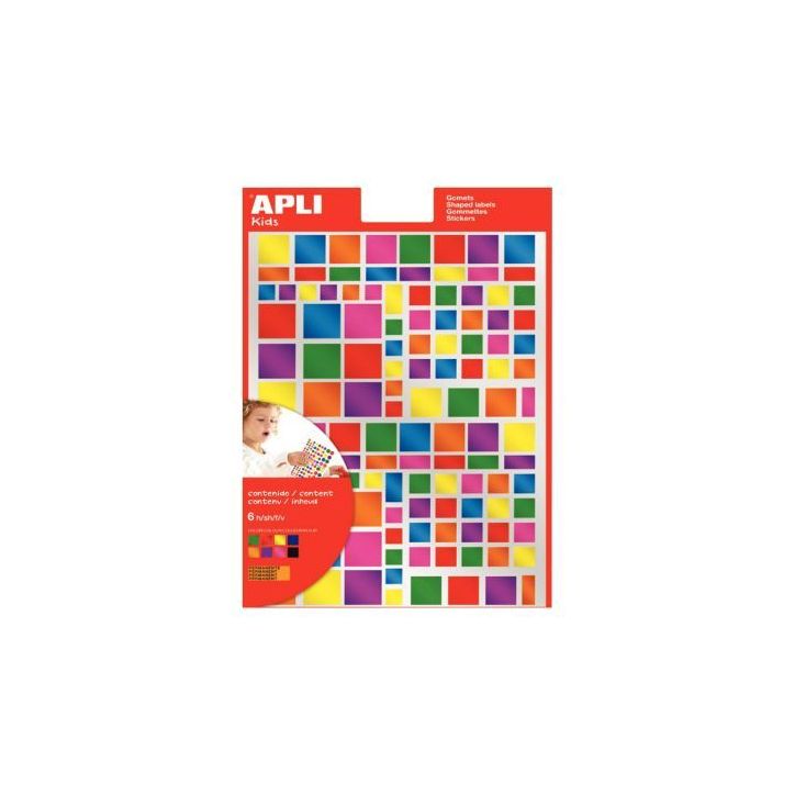 Pochette de 756 gommettes carrés métallisées couleurs assorties 13530 AGIPA