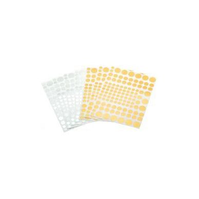 Achetez Pochette de 904 gommettes rondes métallisées assorties : or et argent POC8FGOMRONOA_01/831..