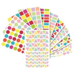 Achetez Blister d'environ 1348 gommettes géométriques et fantaisies assorties AE064 O MAILDOR CLAI..