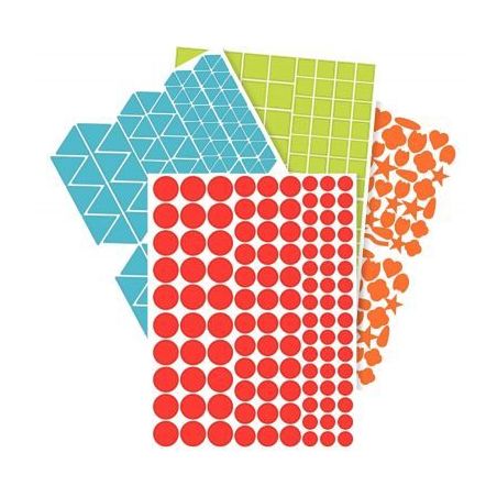 Achetez Pochette de 7920 gommettes géométriques adhésives repositionnables formes et couleurs ass..