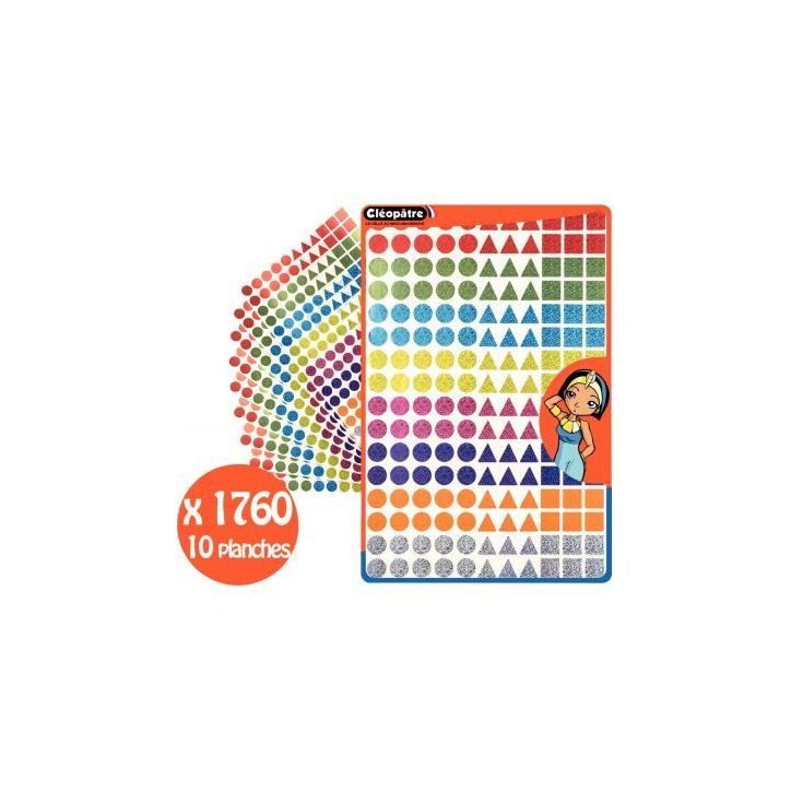 Pochette de 1760 gommettes géométriques holographiques assorties GA2080/H/CA CLEOPATRE